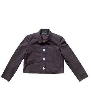 Ralph Lauren Black Label - Cropped Jacket Blazer w Pearlized Buttons - Brown 12